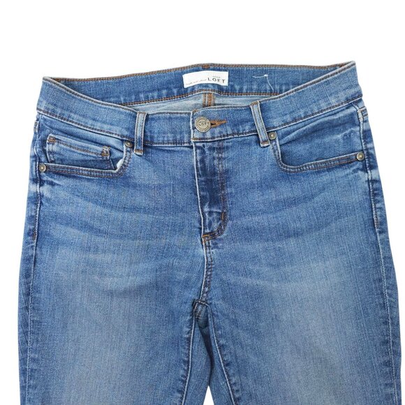 Loft Skinny Crop Mid Rise Jeans Womens Size 28/6 Medium Wash Denim - Picture 9 of 16